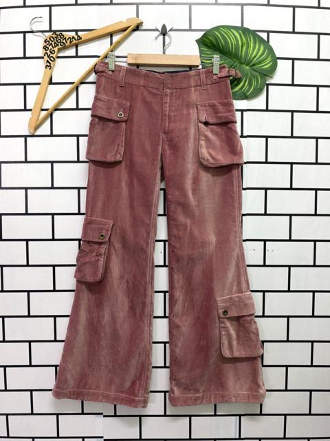 Other Designers Designer - A Play With a Happy Ending Velvet Multipocket boot cut pants