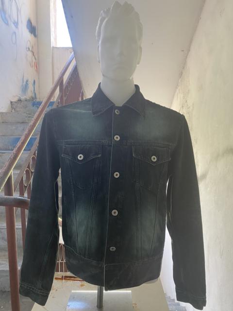 VERSACE VERSACE JEANS COUTURE JEANS DENIM JACKET LEATHER AT BOTTOM