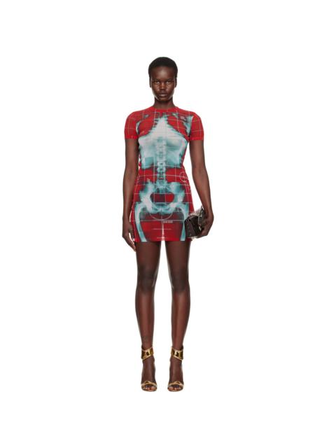 Jean Paul Gaultier SSENSE Exclusive Red & Blue 'The Squeletor' Minidress
