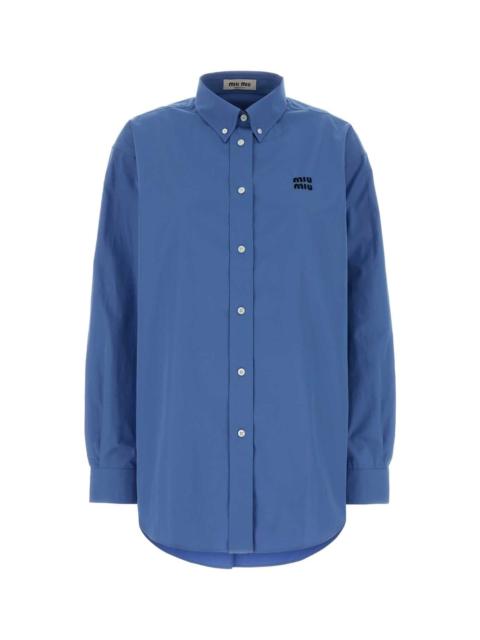 Miu Miu Miu Miu Women Cerulean Poplin Oversize Shirt