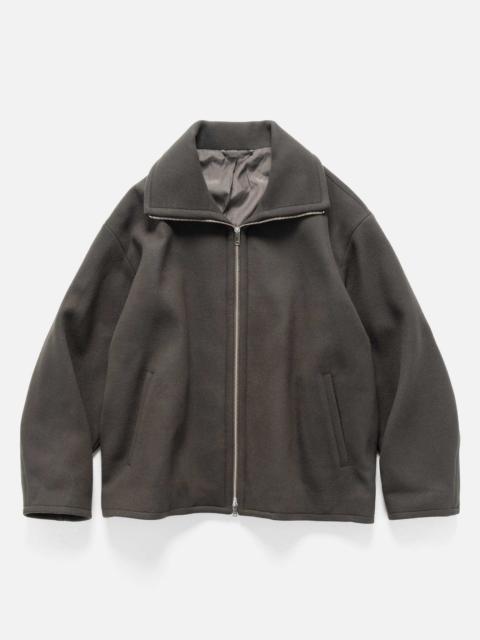 YOKE Melton Stand Collar Zip Blouson Dark Olive