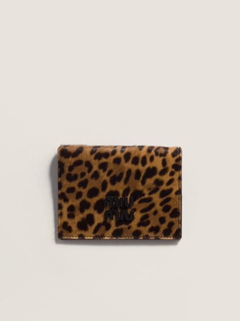 Miu Miu Calf hair leather envelope card holder
