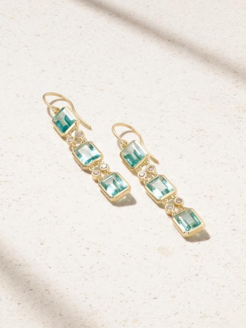 ILEANA MAKRI Tile Drop 18-karat Gold Apatite And Diamond Earrings