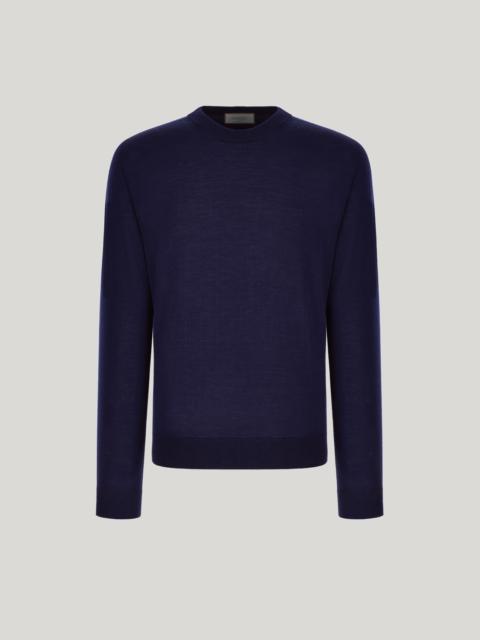 Canali CANALI NUVOLA NAVY SEAMLESS EXTRA-FINE MERINO WOOL CREW NECK
