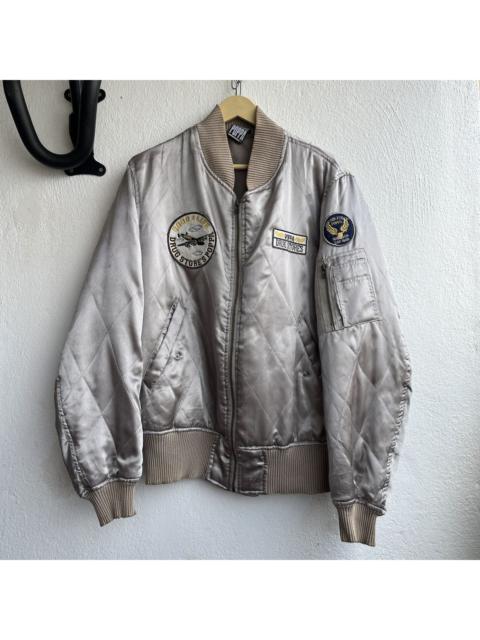 VINTAGE POPPA DRUG STORE SATIN PATCHES BOMBER JACKET