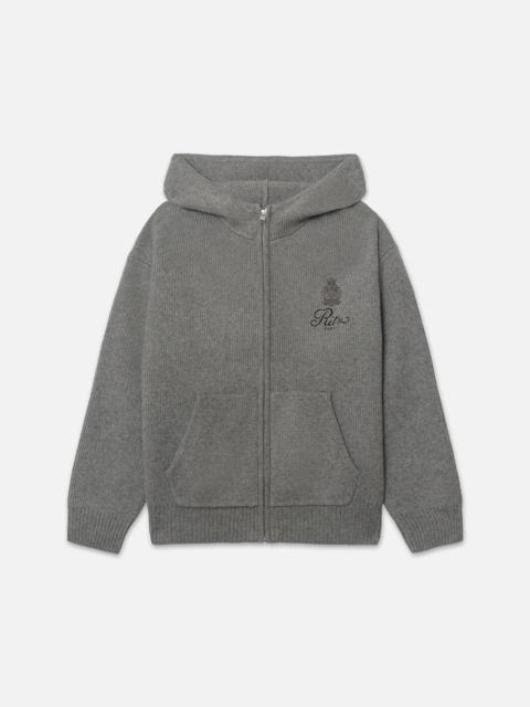 FRAME Ritz Men's Cashmere Full Zip Hoodie in Warm Gray