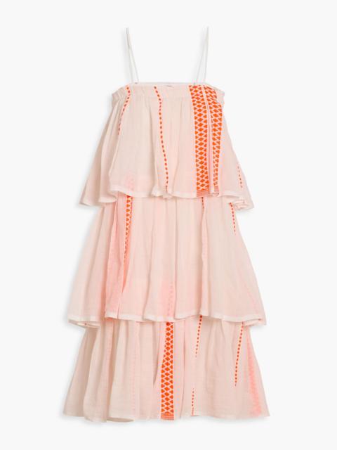 lemlem Tiered cotton-blend jacquard dress
