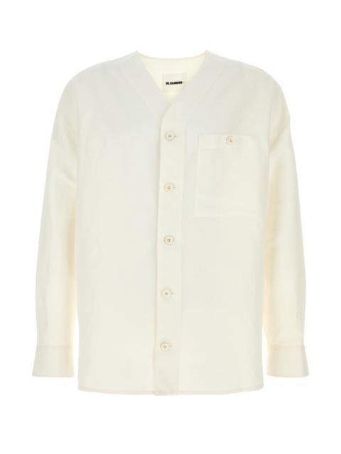 Jil Sander White linen blend shirt