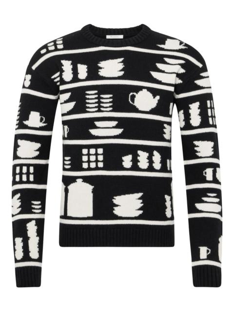 JW Anderson Jw Anderson Tableware-pattern Crew-neck Sweater
