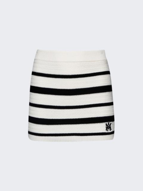 AMIRI Striped Mini Skirt Black Alabaster