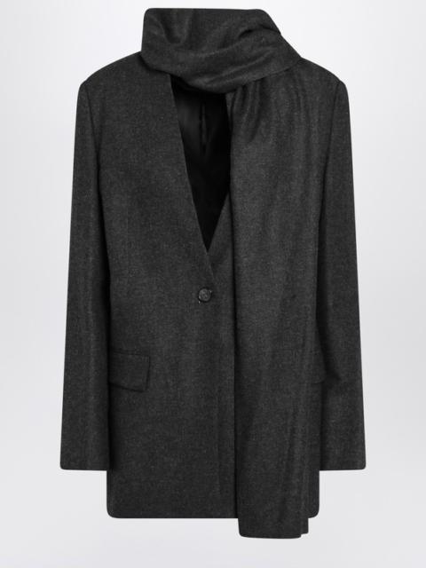 TOTEME Scarf blazer wool blend charcoal grey
