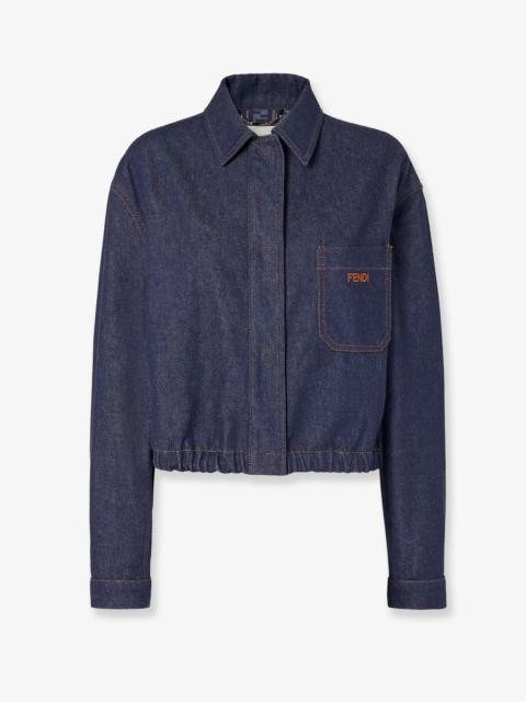 FENDI Fendi Denim Jacket With Front Embroidered Logo