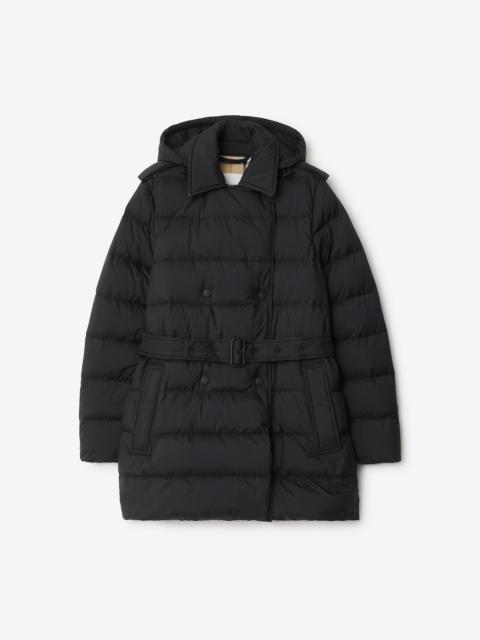Burberry Short Nylon Hooded Puffer Coat