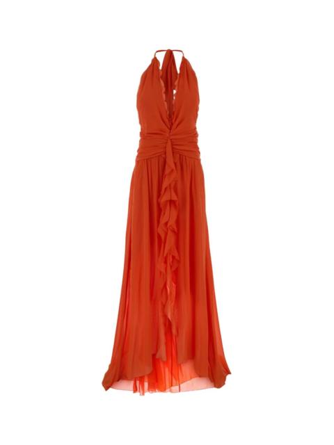 Blumarine Blumarine Women Orange Georgette Long Dress