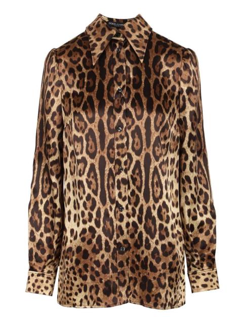 Dolce & Gabbana Dolce & Gabbana Women Leopard Print Satin Shirt