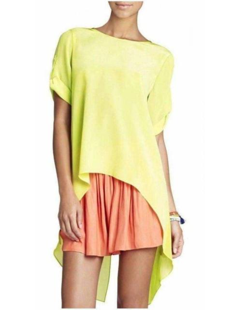 Other Designers BCBGMAXAZRIA - Silk Lemongrass Caterina Split Back Top