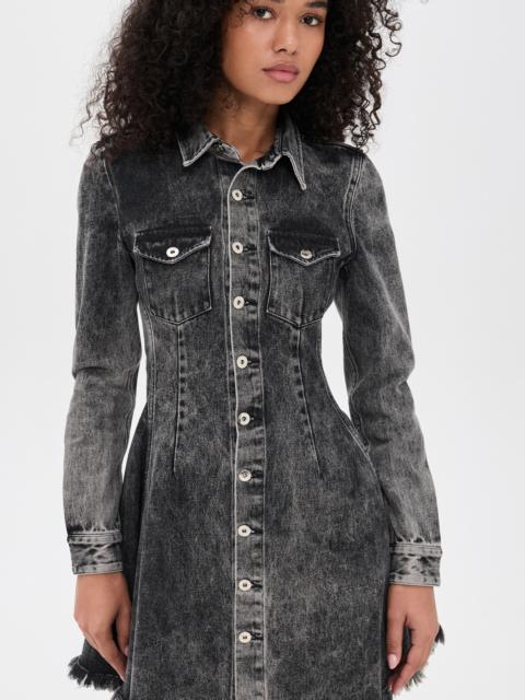 MARQUES’ALMEIDA Grey Acid Wash Denim Dress