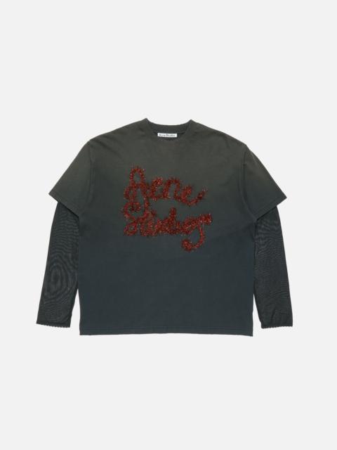 Acne Studios Layered logo t-shirt - Anthracite grey