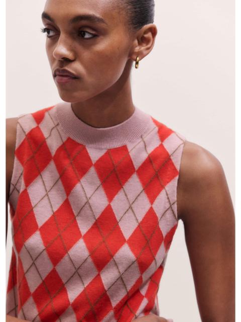 ME+EM Argyle Slim Knit Vest