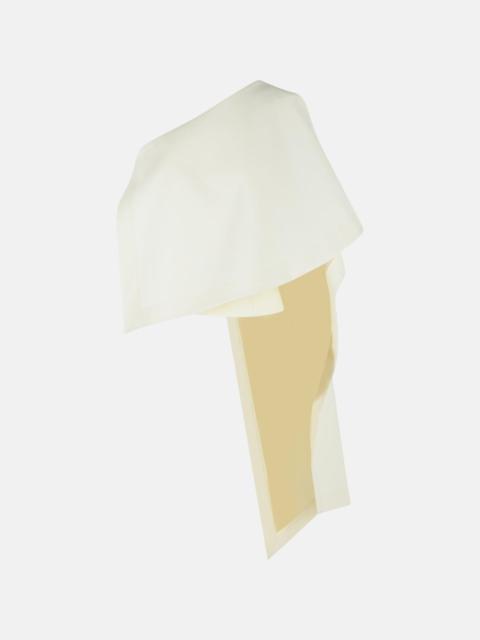 RÓHE DRAPED CAPE TOP IN WHITE WOOL MISOT