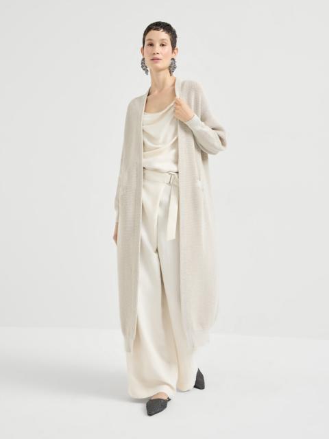 Brunello Cucinelli Cotton sparkling net long cardigan