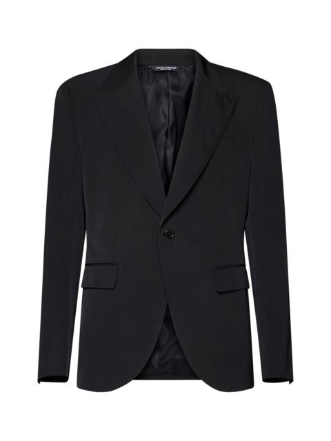 Dolce & Gabbana Dolce & Gabbana Men Black Technical Fabric Sicilia Single-Breasted Blazer