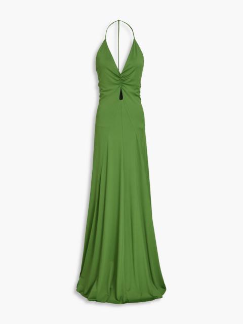 Victoria Beckham Ruched cutout stretch-jersey maxi dress
