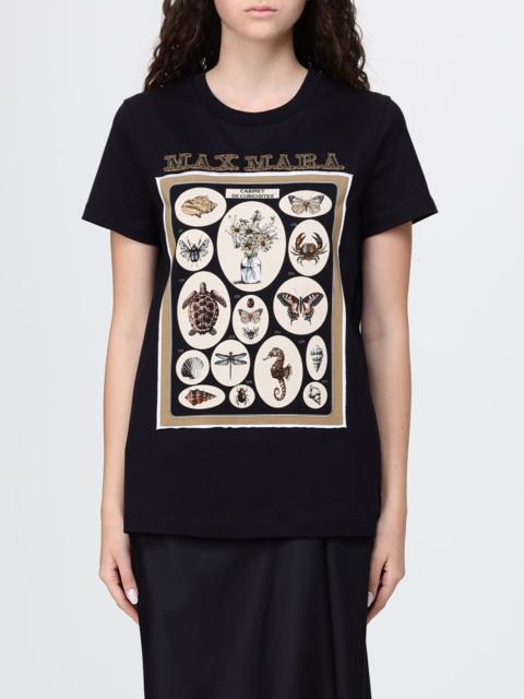 Max Mara Max Mara Women Crewneck Cotton T-Shirt Max Mara With Contrasting Graphic Logo Print