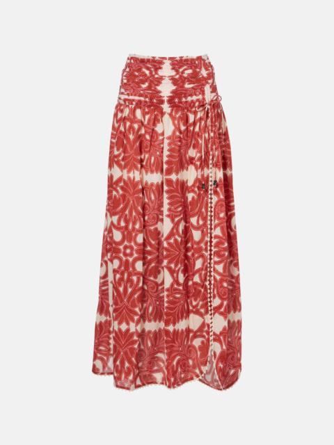 Poupette St Barth Carla printed cotton maxi skirt