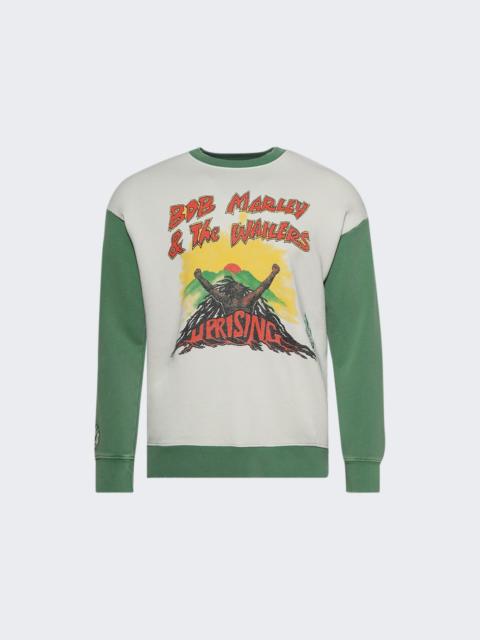 MadeWorn Bob Marley Classic Crew Sweatshirt White And Grass Green