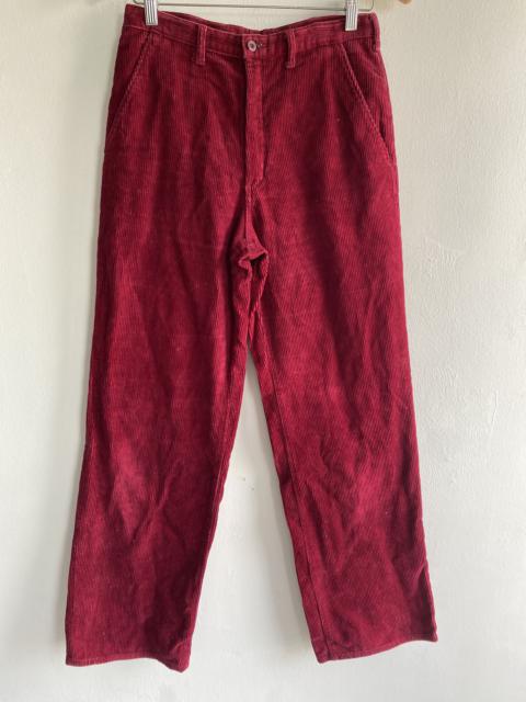 Vintage HALF Japan Corduroy Trousers Red Wide Leg Pants Size 28