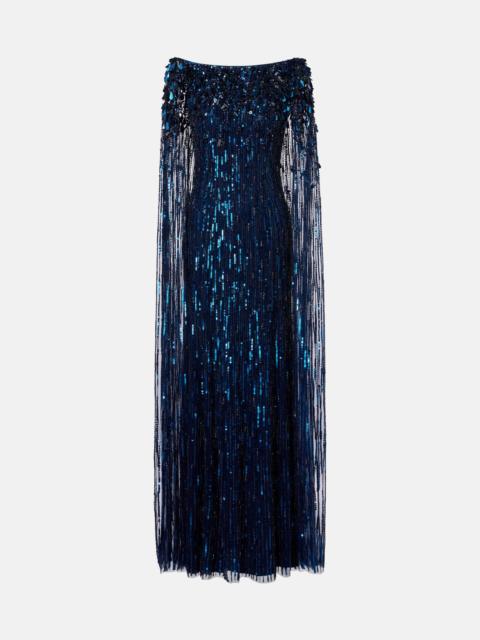 JENNY PACKHAM Luella fringed sequined gown