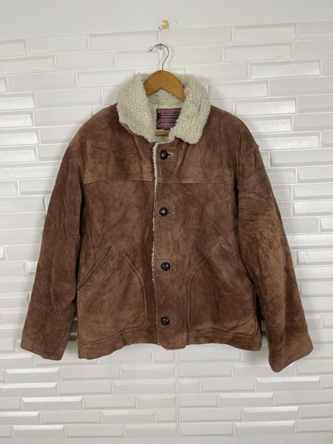 Other Designers Vintage - ❌DELETE TODAY🚀 VTG SHEARLING SUEDE Mushroom Button Leather
