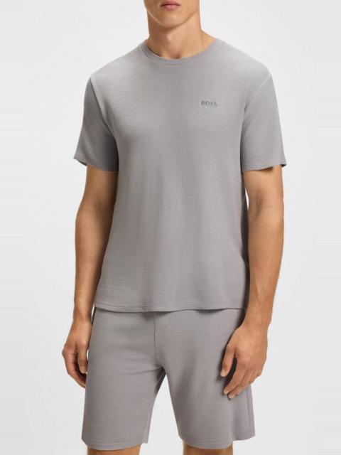 BOSS BOSS Ribbed Stretch Modal Pajama T-Shirt in Light/Pastel Grey at Nordstrom