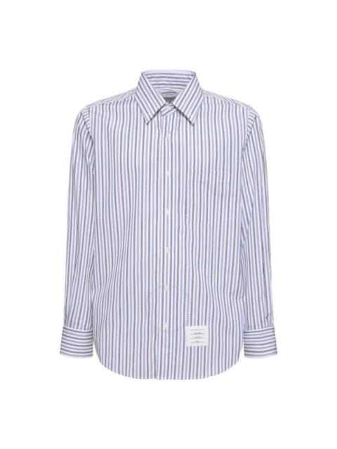 Thom Browne Stripe Cotton Poplin Long-Sleeved Shirt
