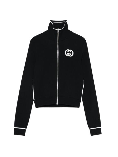 GUCCI Gucci Logo-intarsia Zip Cardigan