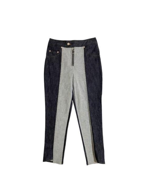 Yigal Azrouel Two Tone Ankle Crop Denim Jeans High Rise Straight 6 NWT