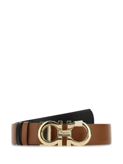Salvatore Ferragamo Woman Caramel Leather Reversible Belt
