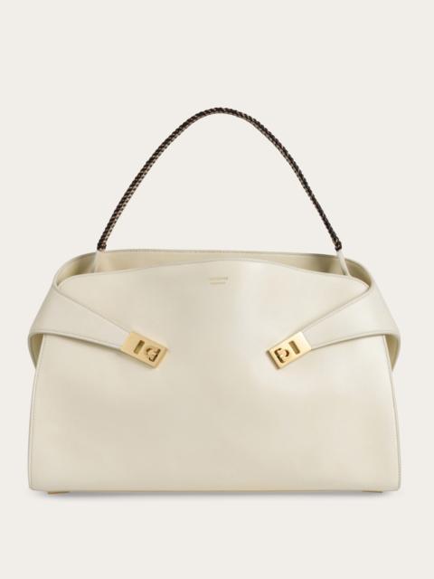 FERRAGAMO Hug soft bicolor shoulder bag (L)