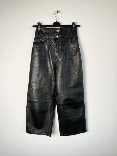 CELINE Celine Hedi Era Wide Leg Leather Pants