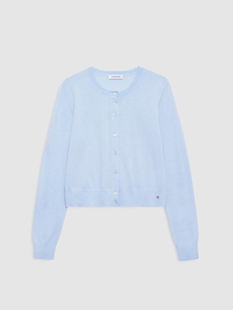 ANINE BING Moni Crop Cardigan - Pale Blue