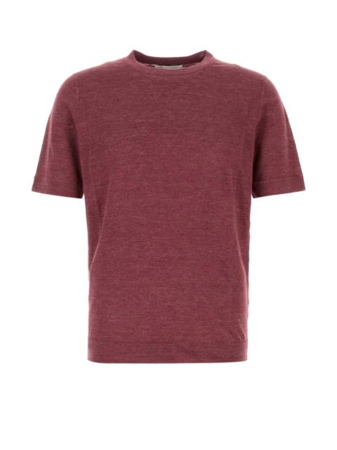 Brunello Cucinelli Brunello Cucinelli Men Tyrian Purple Linen Blend Sweater