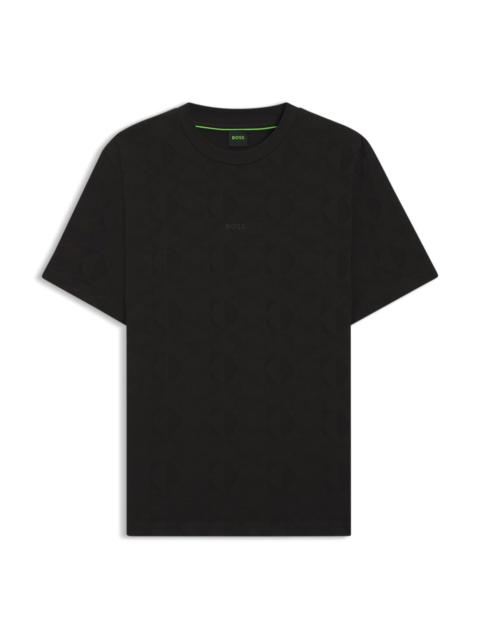 BOSS RELAXED-FIT T-SHIRT IN COTTON WITH CIRCLE JACQUARD