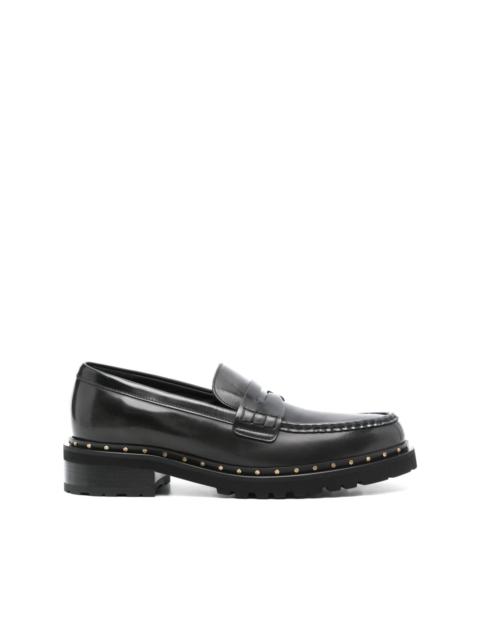 studded leather loafers