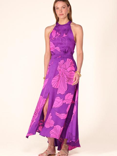 Poupette St Barth Long Dress Clea - Purple Hibiscus