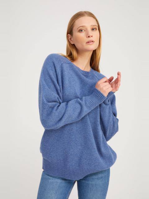 SPRWMN DENIM BLUE CASHMERE BOYFRIEND SWEATER
