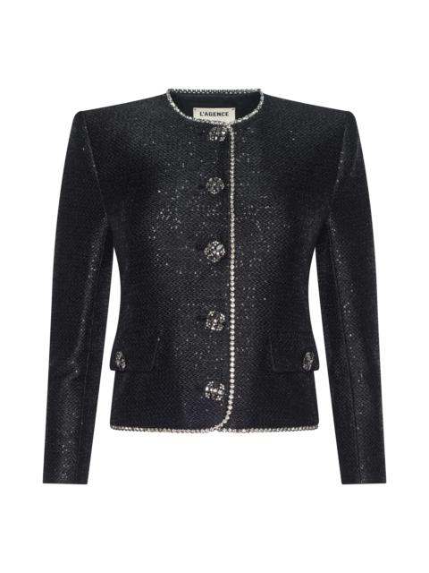 L'AGENCE Zell Sequined Tweed Jacket