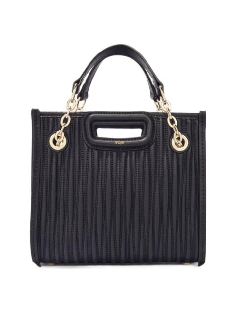 maje maje Mini quilted leather tote bag in Black at Nordstrom