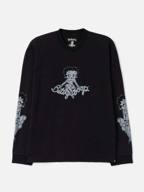 MASTERMIND WORLD MASTERMIND WORLD X X BETTY BOOP DAMAGED BOXY LONG SLEEVE T-SHIRT