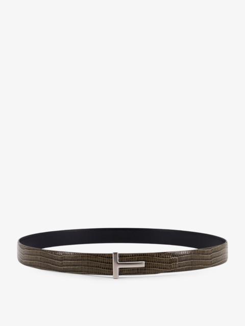 TOM FORD Tom Ford Leather Belt With Croco Effect